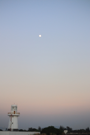 lighthouse near leam chareon beach rayong in thailandの写真素材