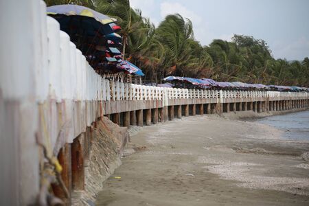 Bangsaen beach is popula beach in Chonburi Thailandの写真素材