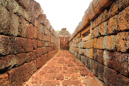 The Wall of Prasat Hin Phanom Rung castleのeditorial素材