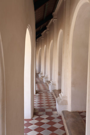 Beautiful corridor in Phra Pathom Chedi temple