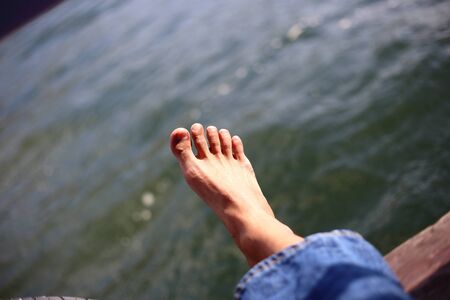 Foot and waterの写真素材