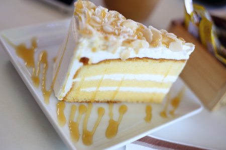 White Chocolate Macadamia Butter Cakeの写真素材