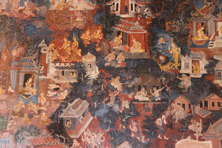 Wall Paintings art in Suphan Buri at Thailand. 05/06/2016のeditorial素材