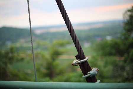 sling of Suspension bridge in Rayong, Thailandの写真素材