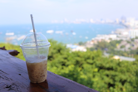 Coffee and View in Pattayaの写真素材