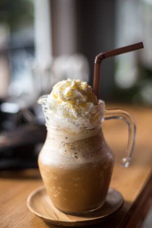 Cold drink and whipped creamの写真素材