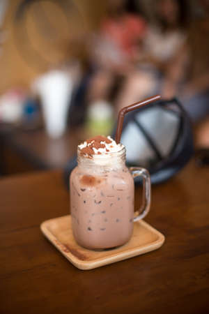 Cold drink and whipped creamの写真素材