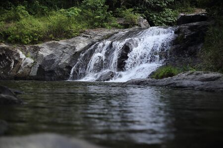 Khlong Nam Lai waterfall in Klong Lan national park at Kamphaeng Phet, Thailandの写真素材
