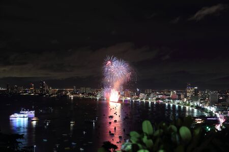 Pattaya International Fireworks Festival, Thailandの写真素材