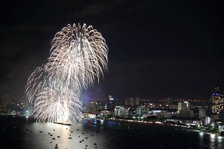 Pattaya International Fireworks Festival, Thailandの写真素材