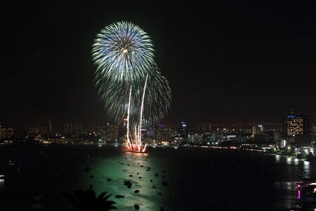 Pattaya International Fireworks Festival, Thailandの写真素材