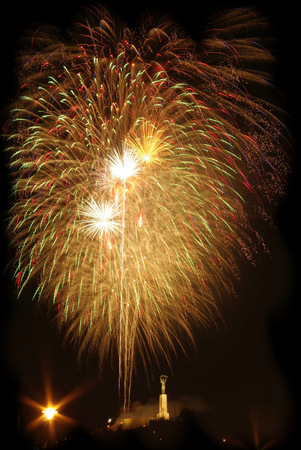 Fireworks in Budapestの写真素材