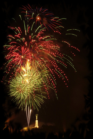 Fireworks in Budapestの写真素材