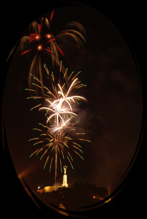 Fireworks in Budapestの写真素材