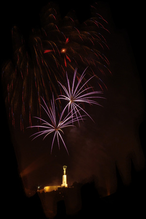 Fireworks in Budapestの写真素材