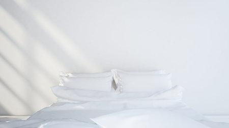 Bedroom background 3d Illustrationの写真素材