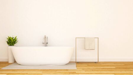 white bathroom minimal design-3D Renderingの写真素材