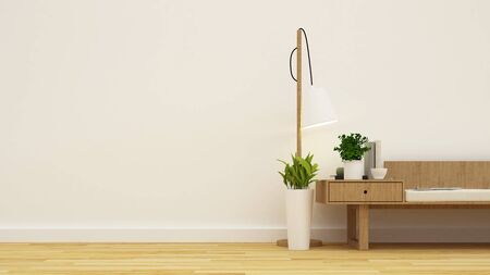 coffee shop or living room minimal design - 3D renderingの写真素材