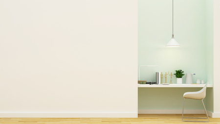 workspace pastel green design - 3D Renderingの写真素材