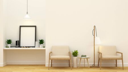 living area and art space - 3D Renderingの写真素材