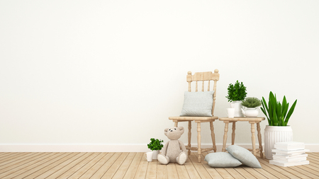 kid room or living room and indoor garden - 3D Renderingの写真素材