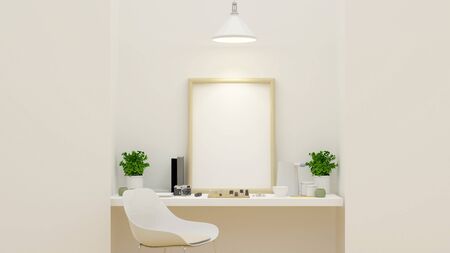 workspace and relax room - 3D Renderingの写真素材