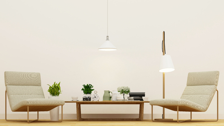 living room or coffee shop - 3D Renderingの写真素材