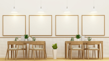 Restaurnat  or cafe and frame for artwork - 3D Renderingの写真素材