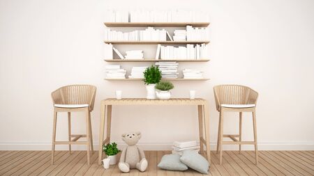 library and toy in kid room or coffee shop - 3D Renderingの写真素材