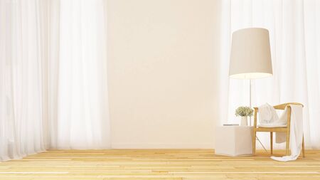 library area in clean room minimal design - 3D Renderingの写真素材
