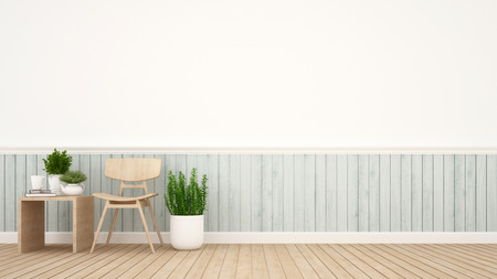 library area and dining area in living room or cafe - 3D Renderingの写真素材