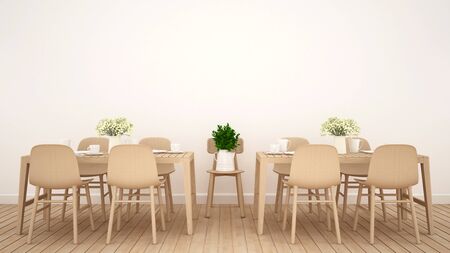 Dining area in coffee shop or restaurant clean design - 3D Renderingの写真素材