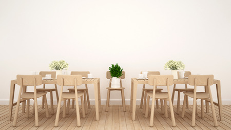 Dining area in restaurant or coffee shop clean design - 3D Renderingの写真素材