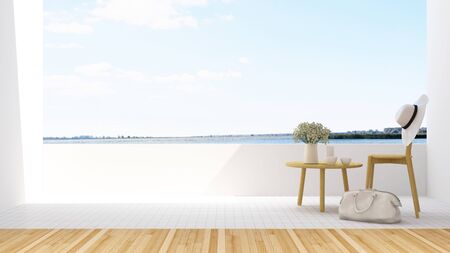 relax balcony in hotel - 3D Renderingの写真素材