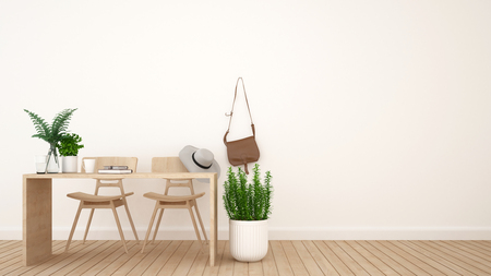 coffee shop or workspace and space for artwork - 3D Renderingの写真素材