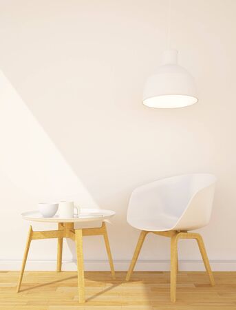 Library area or dining area in Livinig room - 3D Renderingの写真素材