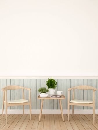 dining area in coffee shop or dining room - 3D Renderingの写真素材