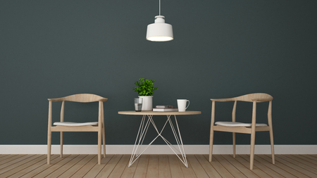 dining area in coffee shop or dining room - 3D Renderingの写真素材