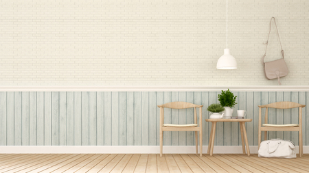 dining area in coffee shop or restaurant - 3D Renderingの写真素材