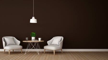 living area in lounge or cafe - 3D Renderingの写真素材