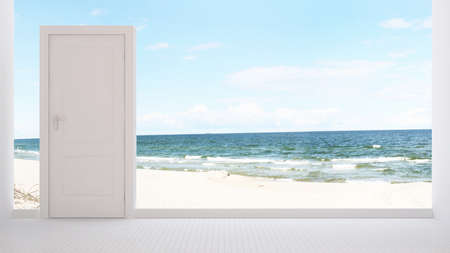 Door and sea view for artwork - 3D Renderingの写真素材