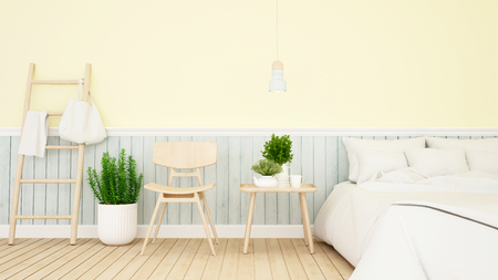 bedroom and living pastel design - 3d Renderingの写真素材