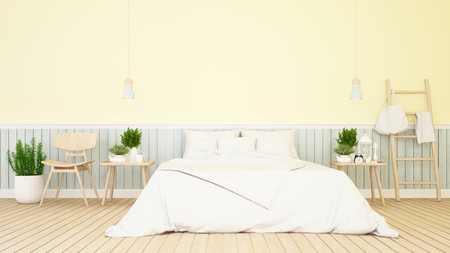 bedroom and living pastel design - 3d Renderingの写真素材