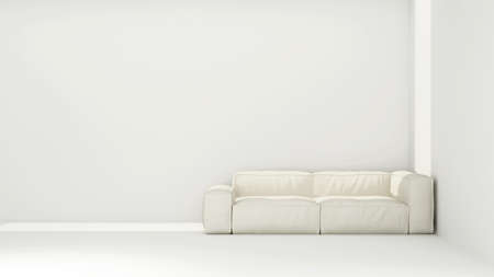 Sofa in empty living room - 3d renderingの写真素材