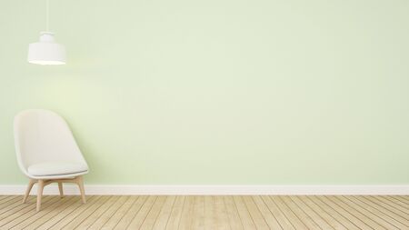 living area green tone in apartment-3D Renderingの写真素材