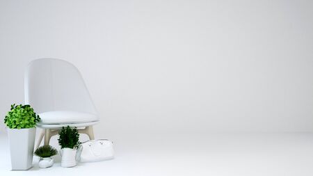 Living area or relax area on white background - 3D Renderingの写真素材