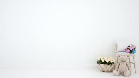teddy bear with armchair and flower for artwork - 3D Renderingの写真素材