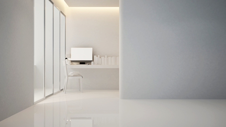 workplace in home or apartment - Interior design - 3D Renderingの写真素材