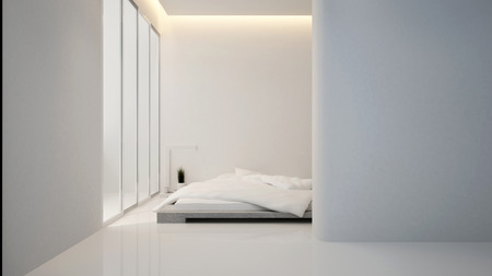 bedroom and living area in hotel or condominium - Interior design - 3D Renderingの写真素材