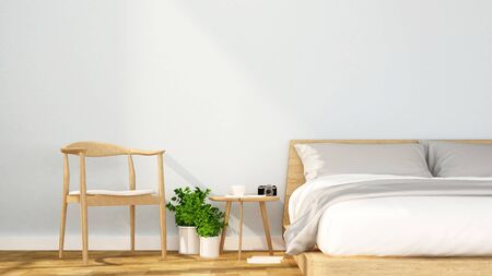 bedroom and relax area in apartment or hotel - Interior design - 3D Renderingの写真素材
